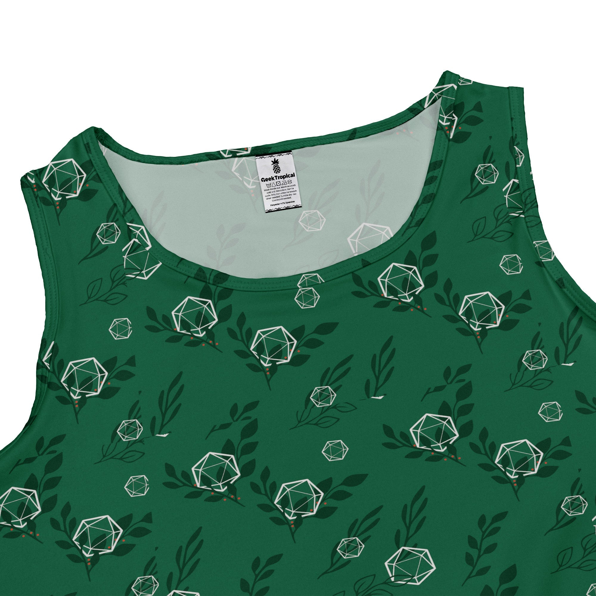 Leafy Green Dice Dress Geek Nerd Botany Print Design by Heather Davenport dnd & rpg print