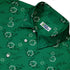 Leafy Green Dice Button Up Shirt - adult sizing - Botany Print - Design by Heather Davenport