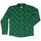 Leafy Mistletoe Dice Long Sleeve Button Up Shirt Geek Nerd adult sizing Christmas Print Design by Heather Davenport