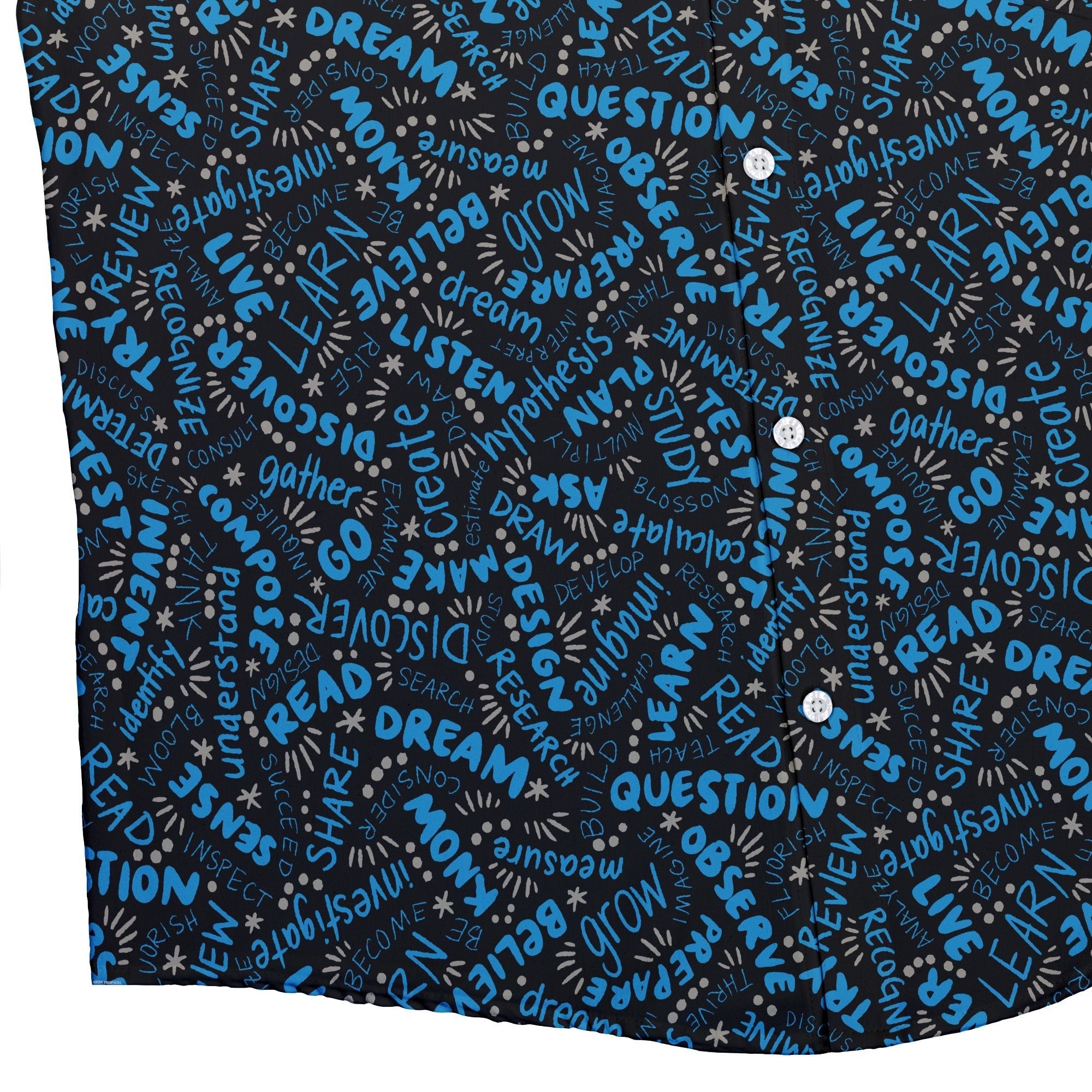 Learner Affirmations Button Up Shirt Geek Nerd adult sizing Design by Zirkus Design q225