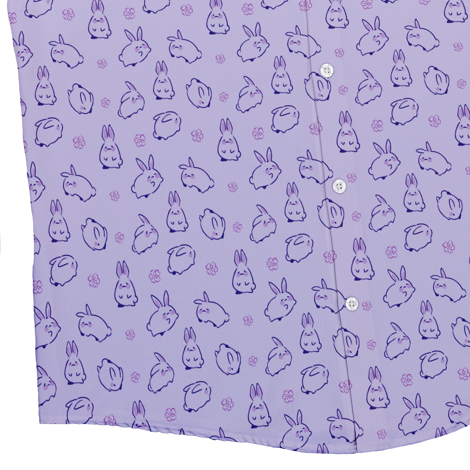 Lilac Anime Bunnies Button Up Shirt
