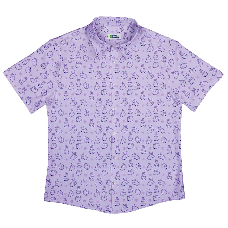 Lilac Anime Bunnies Button Up Shirt - Animal Patterns - Anime - Design by Ardi Tong
