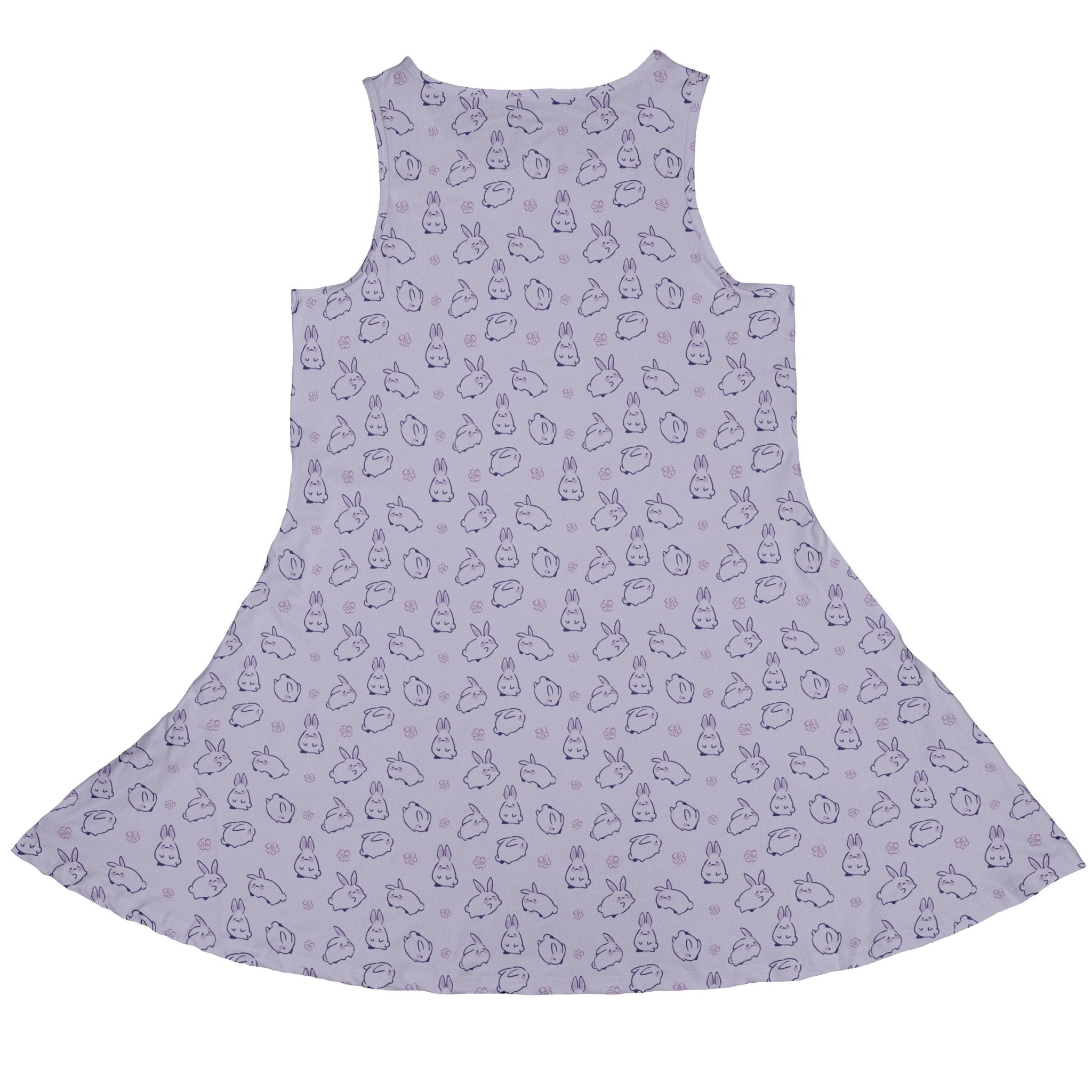 Lilac Anime Bunnies Dress Geek Nerd Animal Patterns Anime Design by Ardi Tong