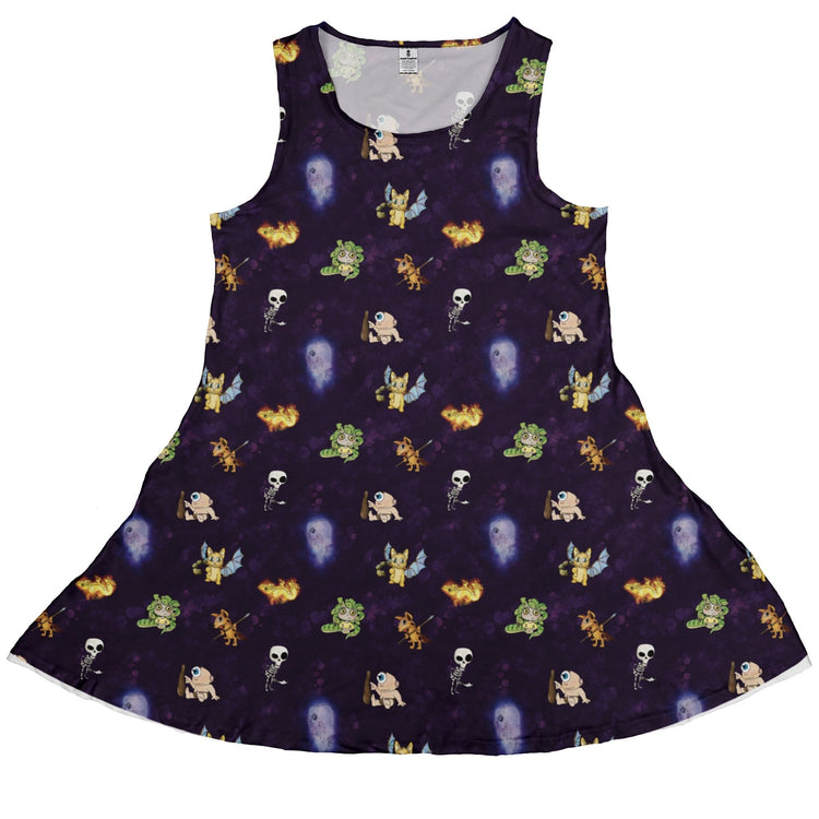 Little Monsters Dress Geek Nerd Designs by Nathan fantasy prints lx - C