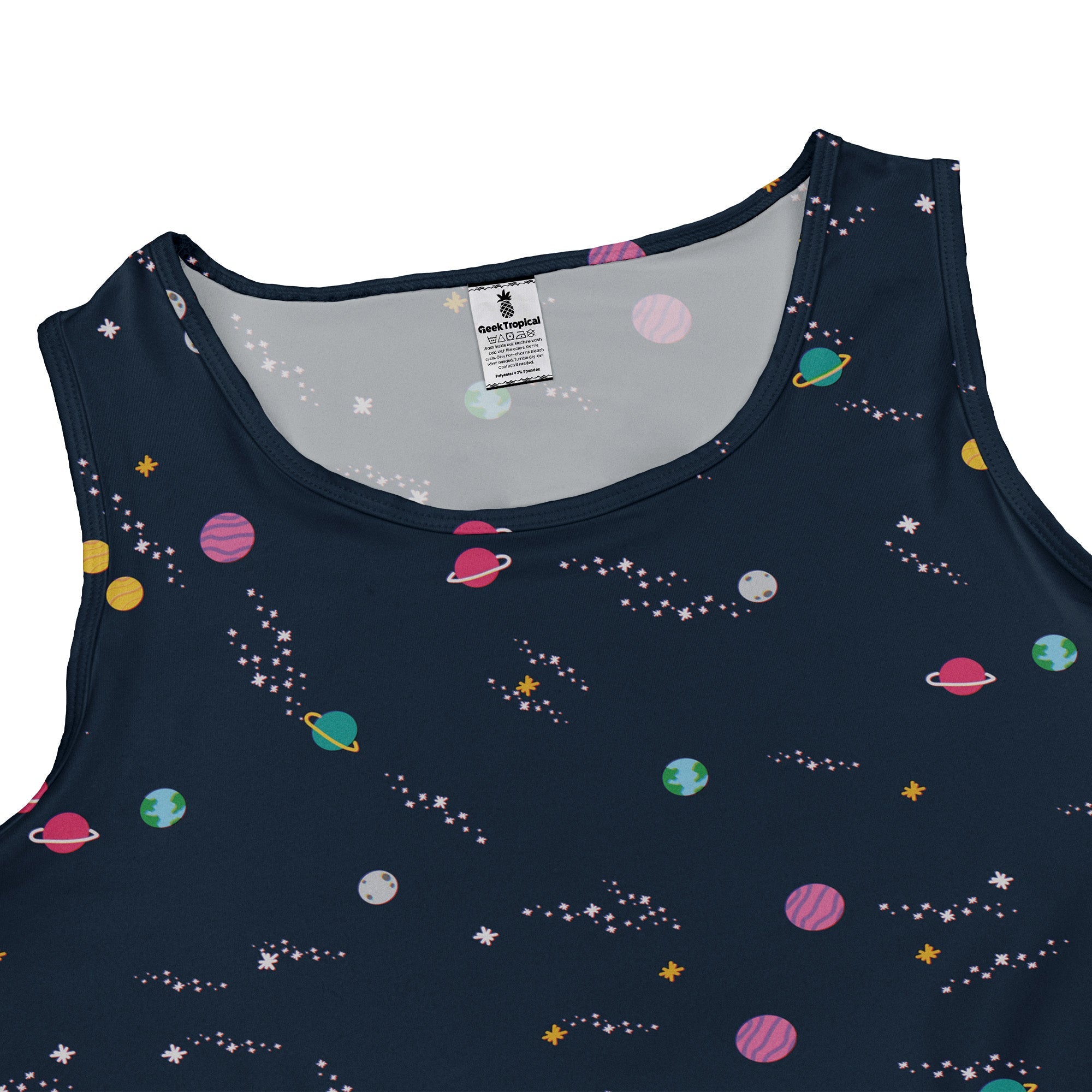 Lost In Space Planets Dress Geek Nerd Design by Tobe Fonseca lx - C outer space & astronaut print