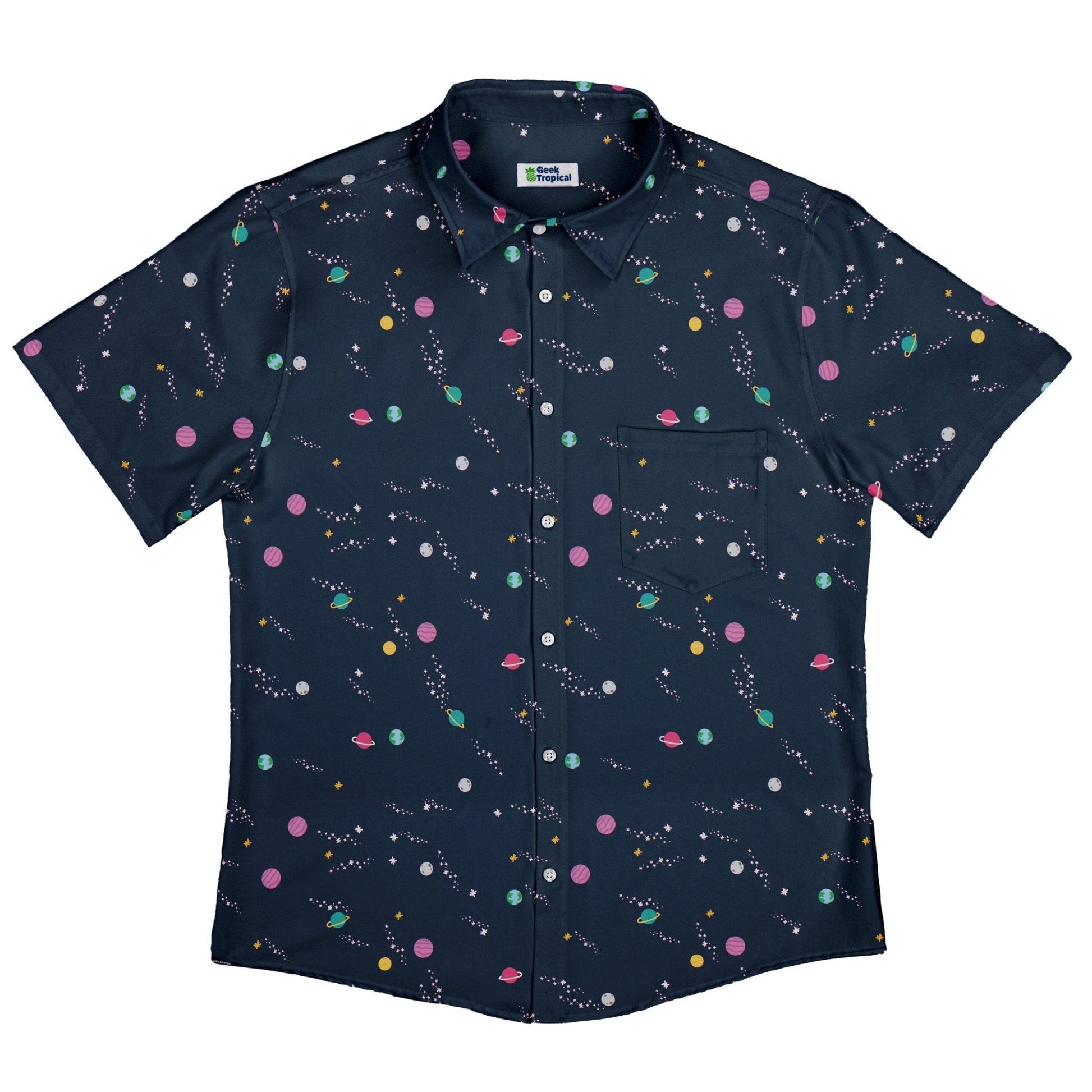 Clearance Ready - to - Ship Lost in Space Planets Button Up Shirt Geek Nerd adult sizing Advertise to Meta All Adult Button Up Shirts