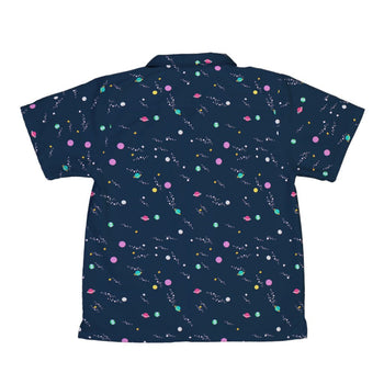Lost in Space Planets Youth Hawaiian Shirt - Design by Tobe Fonseca - outer space & astronaut print - Q3 - 2