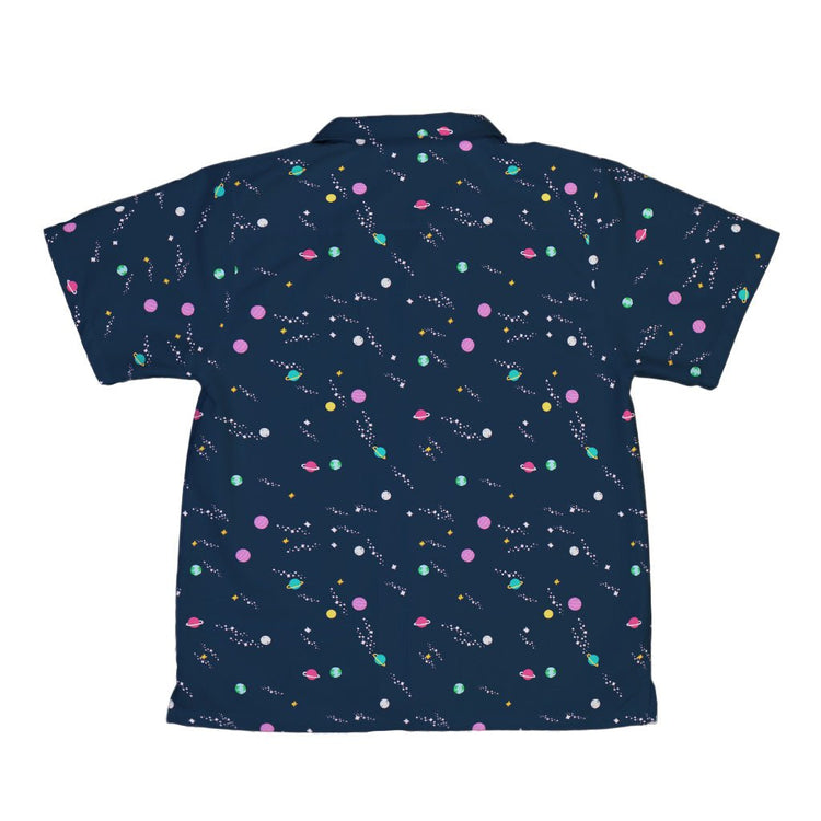 Lost in Space Planets Youth Hawaiian Shirt - Design by Tobe Fonseca - outer space & astronaut print - Q3 - 2