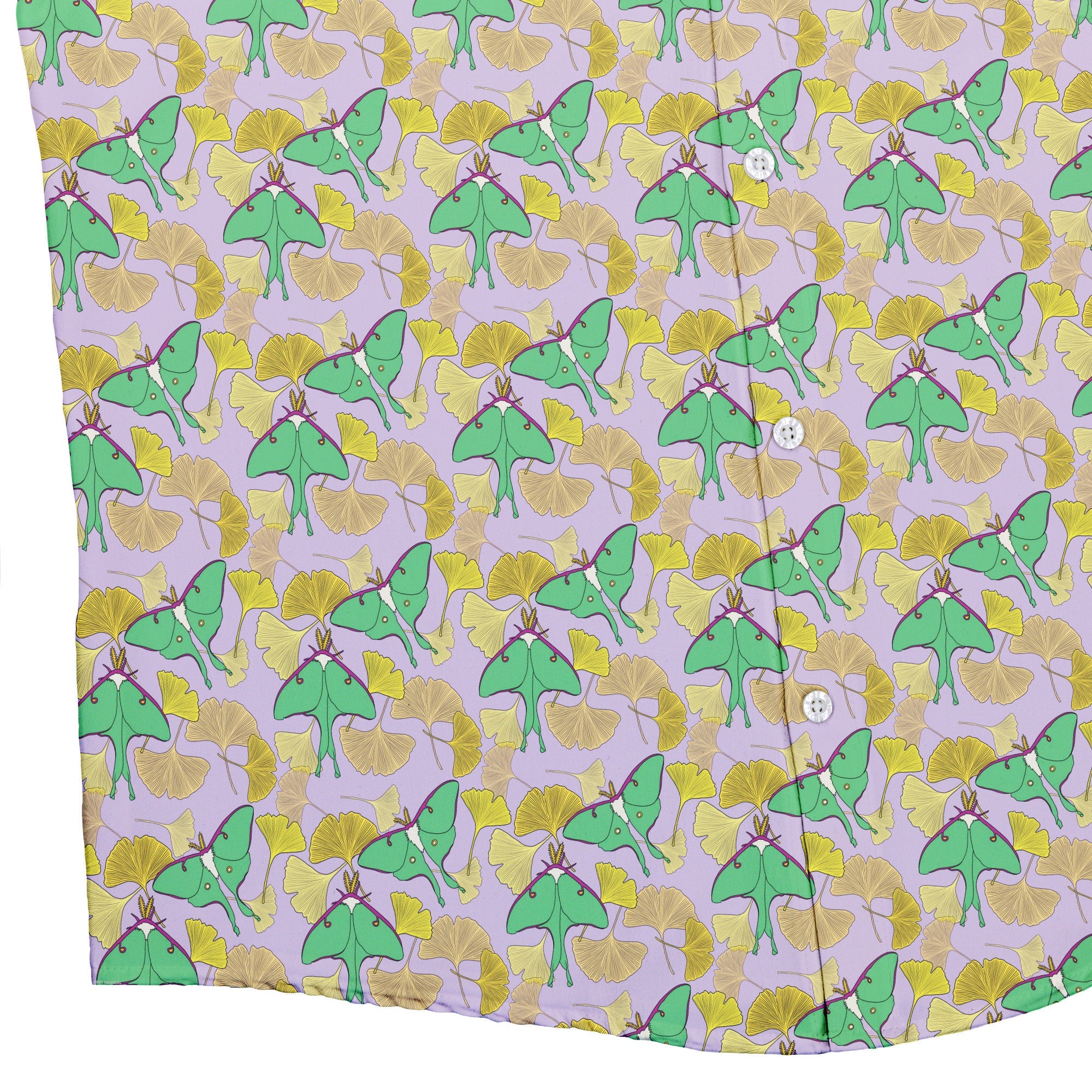 Luna Moth Gathering Button Up Shirt Geek Nerd adult sizing animal patterns botany print