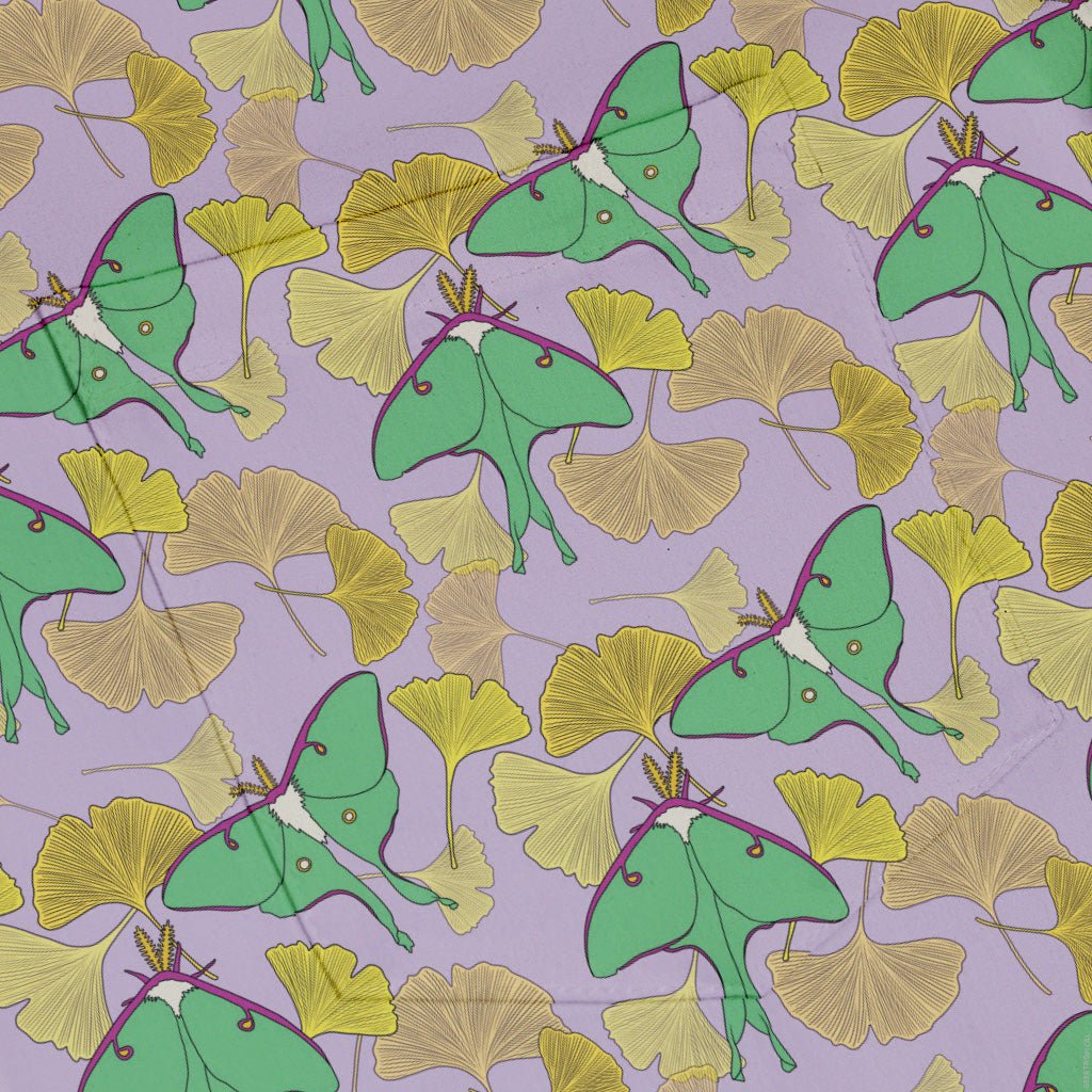 Luna Moth Gathering Button Up Shirt Geek Nerd adult sizing animal patterns botany print