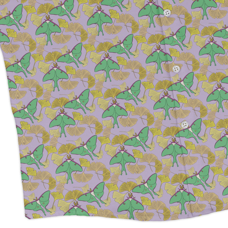 Luna Moth Gathering Long Sleeve Button Up Shirt Geek Nerd adult sizing animal patterns botany print
