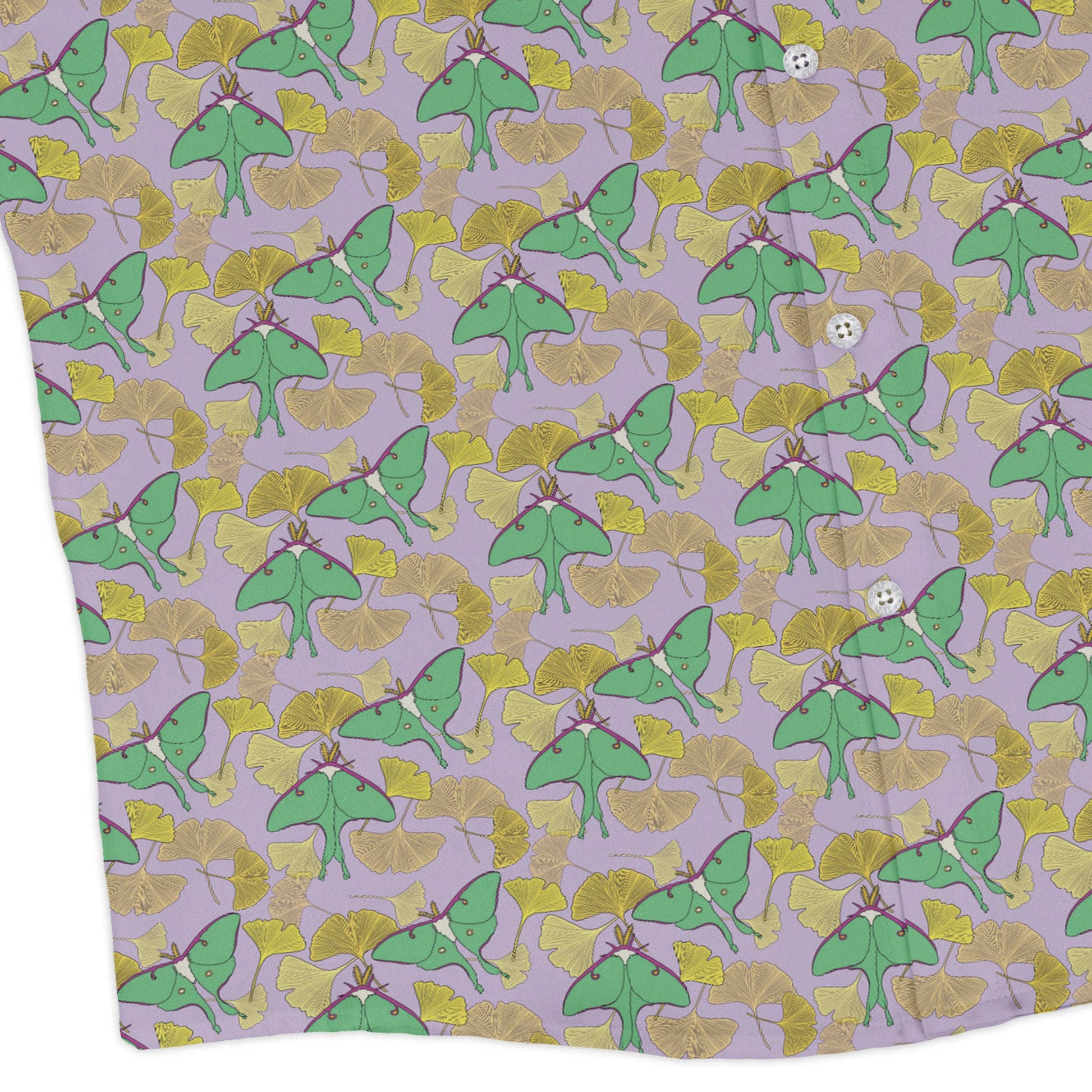 Luna Moth Gathering Long Sleeve Button Up Shirt Geek Nerd adult sizing animal patterns botany print
