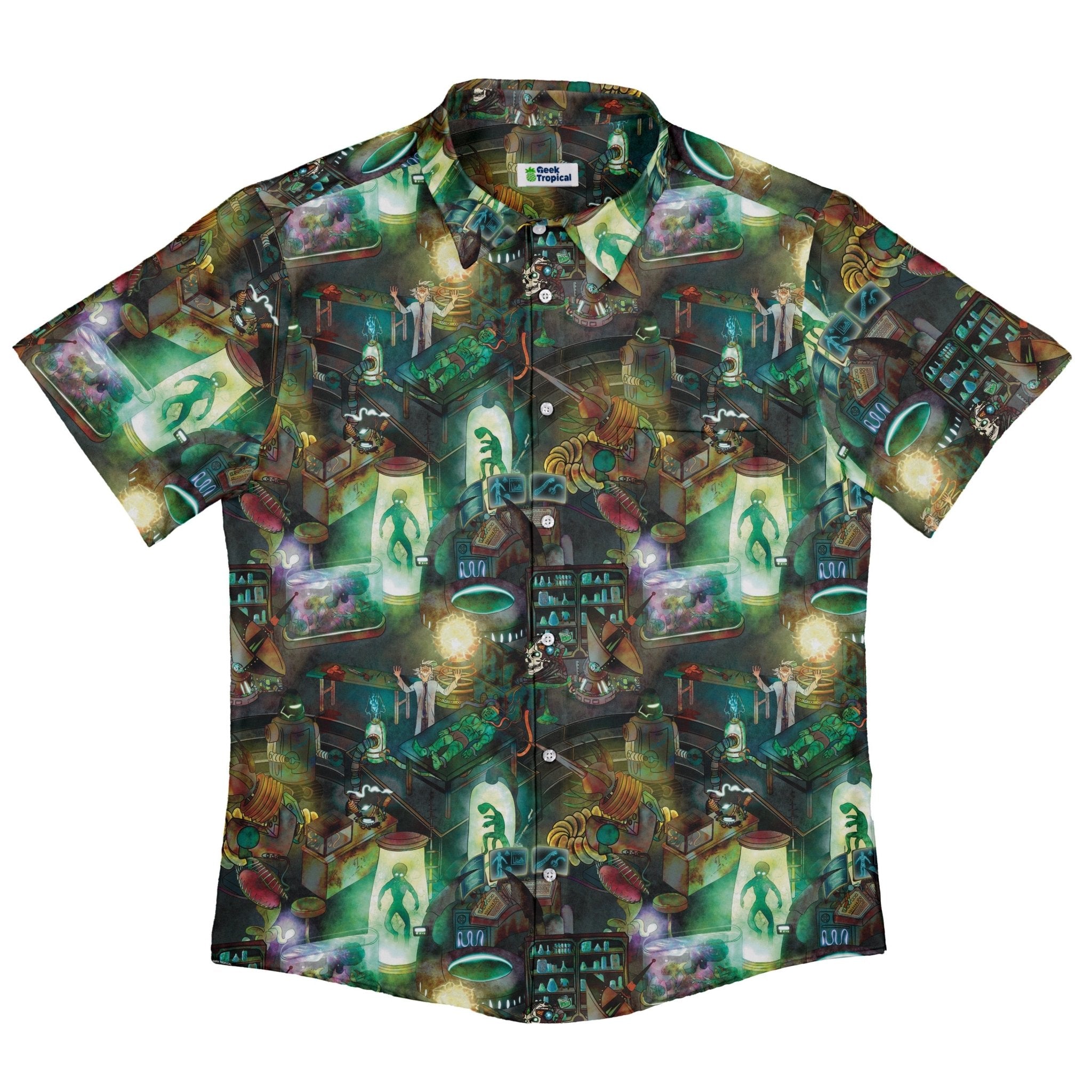 Mad Lab Button Up Shirt Geek Nerd adult sizing halloween q4