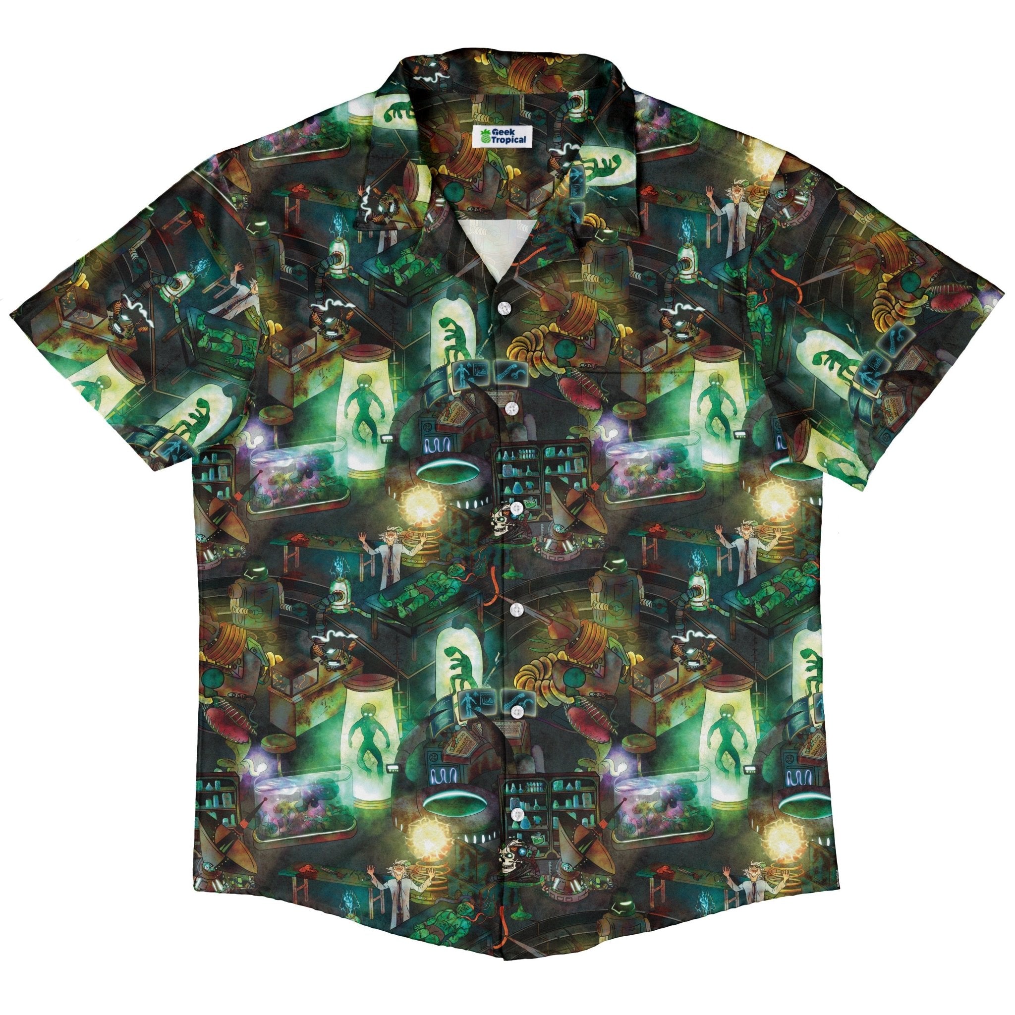 Mad Lab Button Up Shirt Geek Nerd adult sizing halloween q4