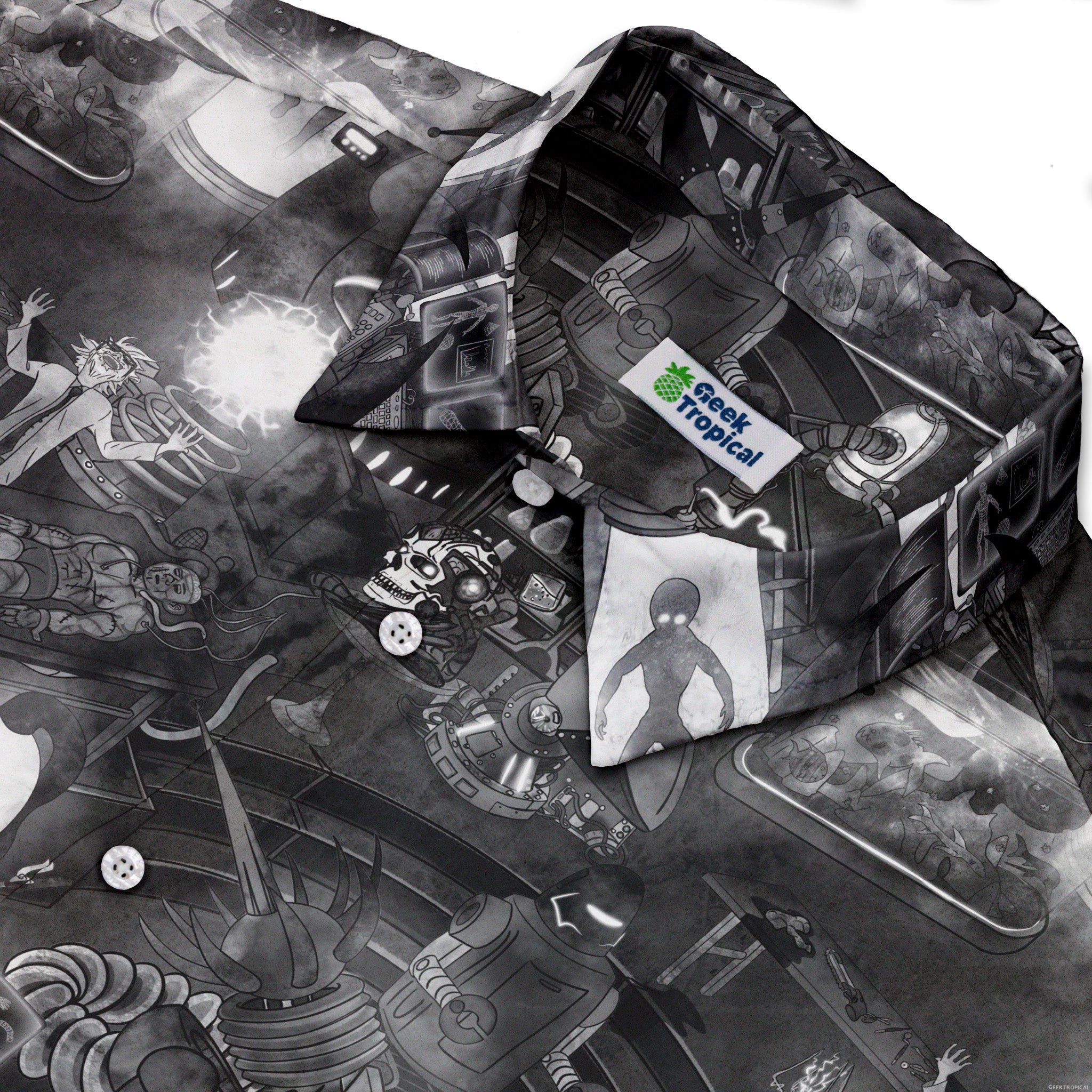 Mad Lab Midnight Button Up Shirt Geek Nerd adult sizing halloween q4