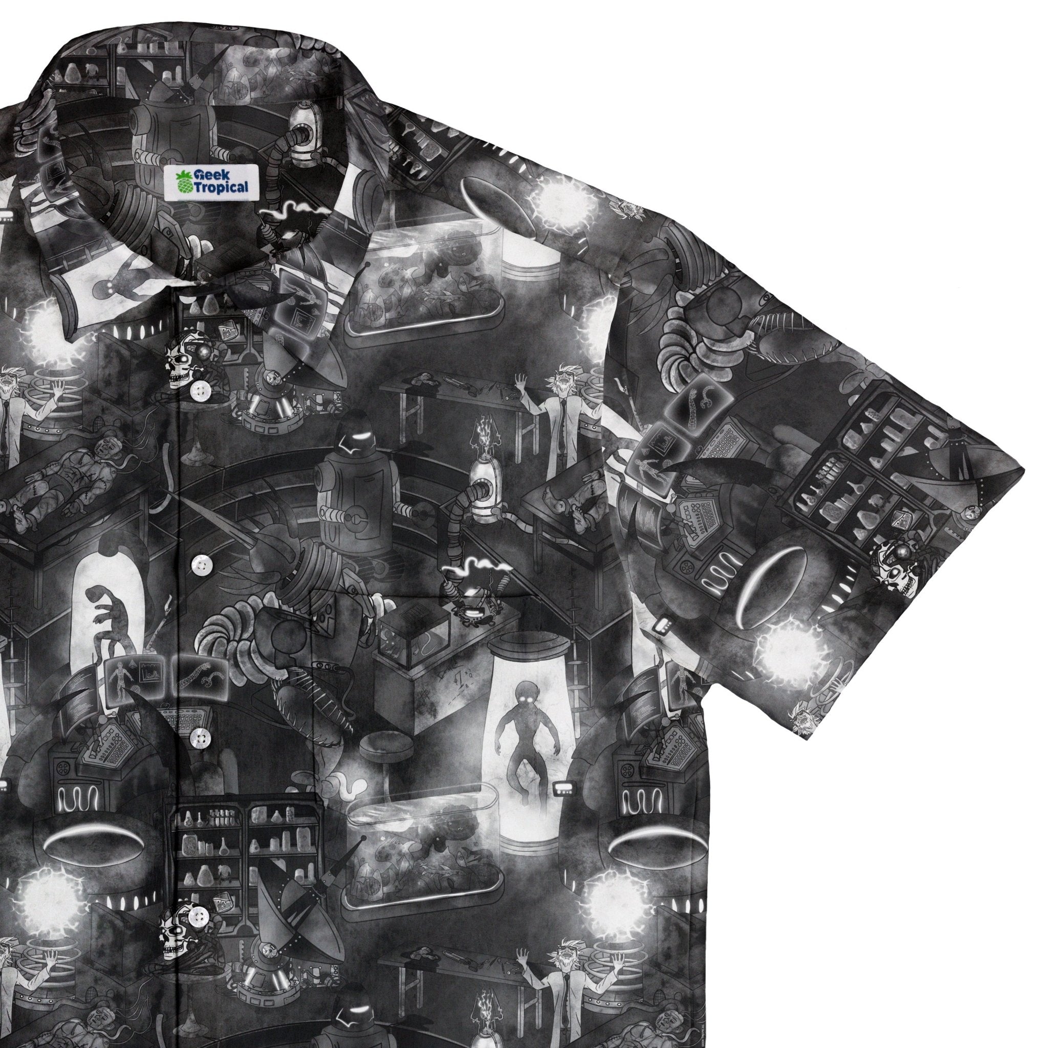 Mad Lab Midnight Button Up Shirt Geek Nerd adult sizing halloween q4