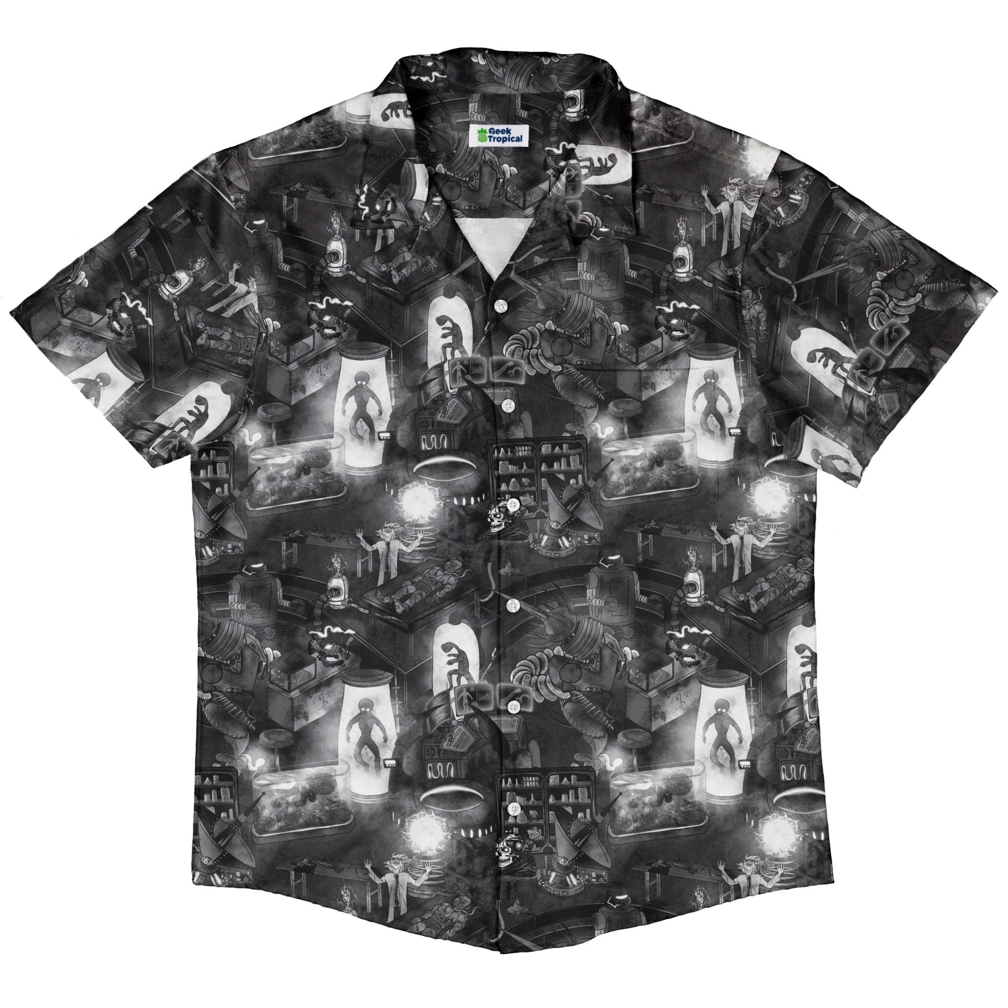 Mad Lab Midnight Button Up Shirt Geek Nerd adult sizing halloween q4