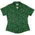 Mad Science Lab Green Curvy Button Up Shirt Geek Nerd Maximalist Patterns science print women