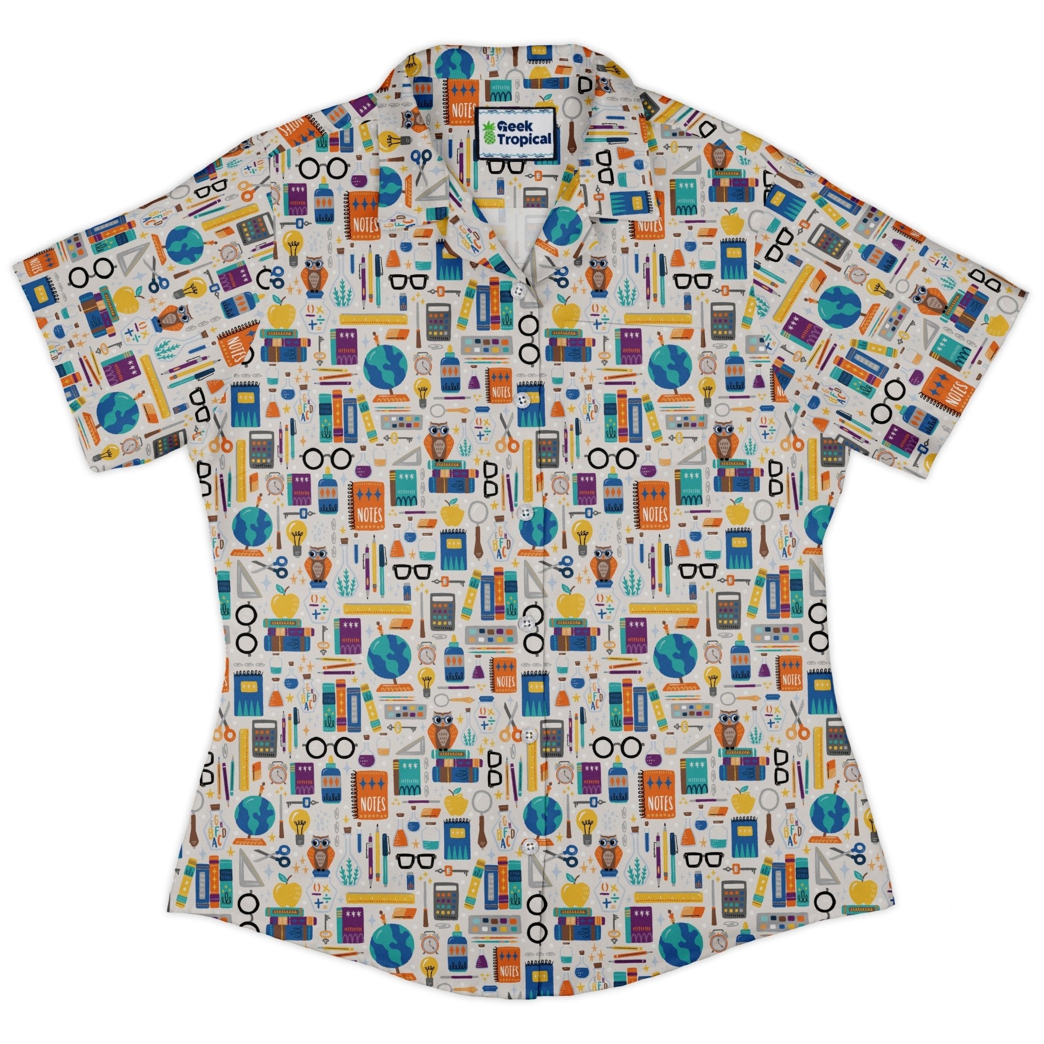 Magic Academics Curvy Button Up Shirt Geek Nerd Design by Zirkus Design q225 science print