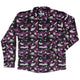 Magical Books Purple Long Sleeve Button Up Shirt Geek Nerd adult sizing Book Prints Designs by Nathan