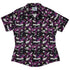 Magical Books Purple Curvy Button Up Shirt Geek Nerd Book Prints Designs by Nathan Q3