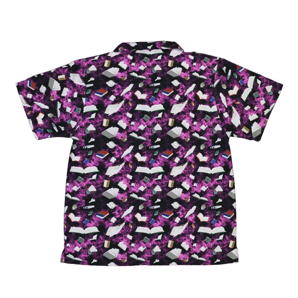 Magical Books Purple Youth Hawaiian Shirt - Book Prints - Designs by Nathan - Q3