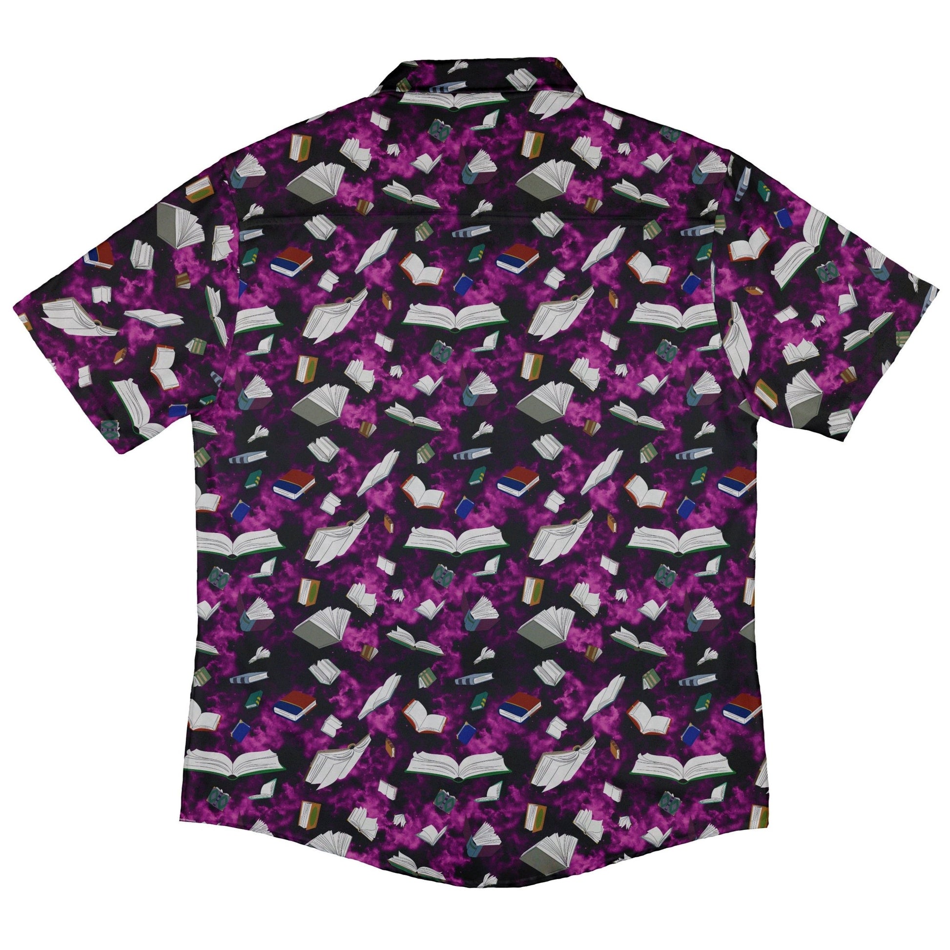 Magical Books Purple Button Up Shirt - adult sizing - Book Prints - Designs by Nathan
