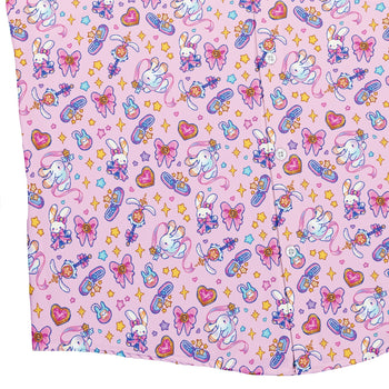 Magical Bunny Evolution Pink Button Up Shirt Geek Nerd adult sizing animal patterns anime