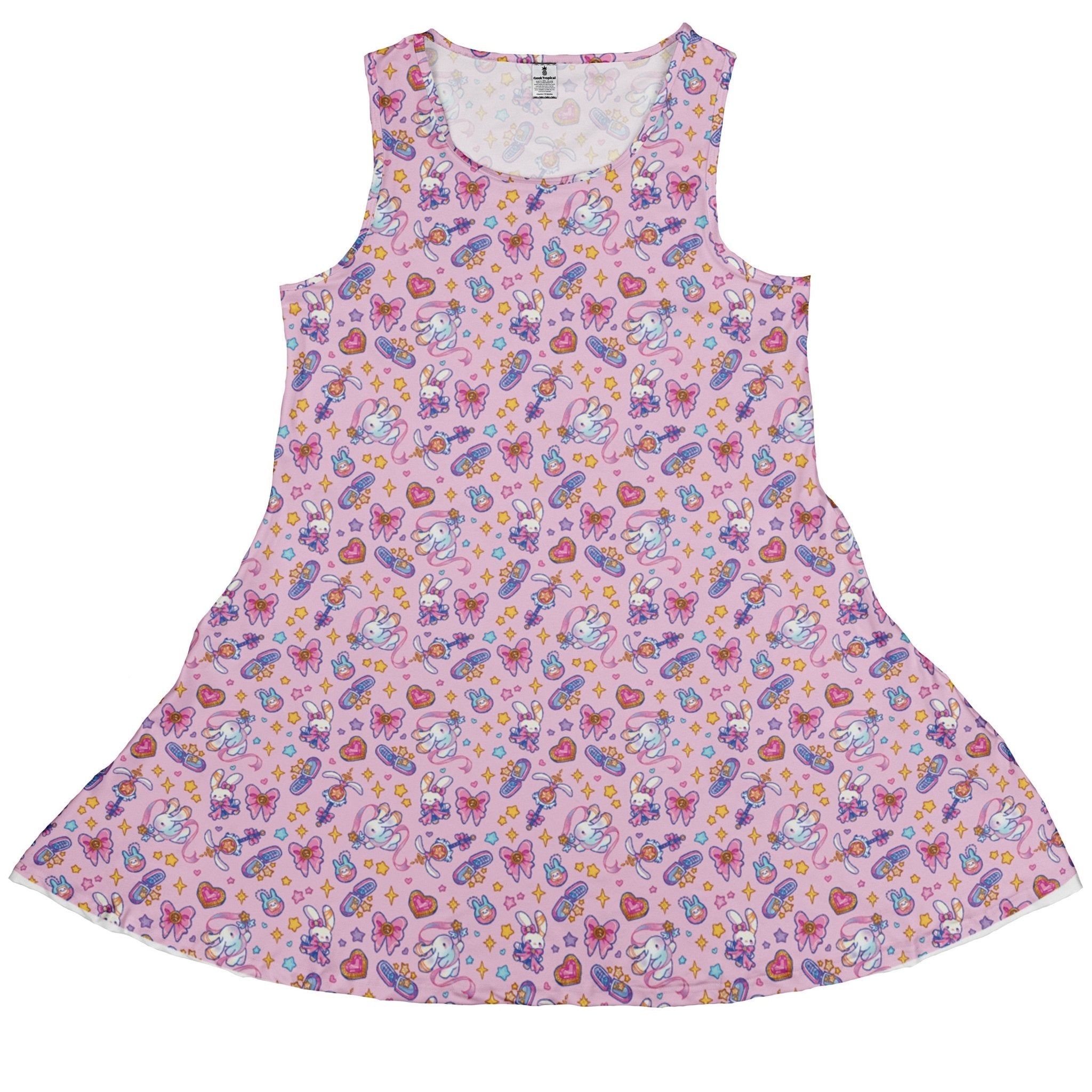Magical Bunny Evolution Pink Dress Geek Nerd animal patterns anime Design by Ardi Tong