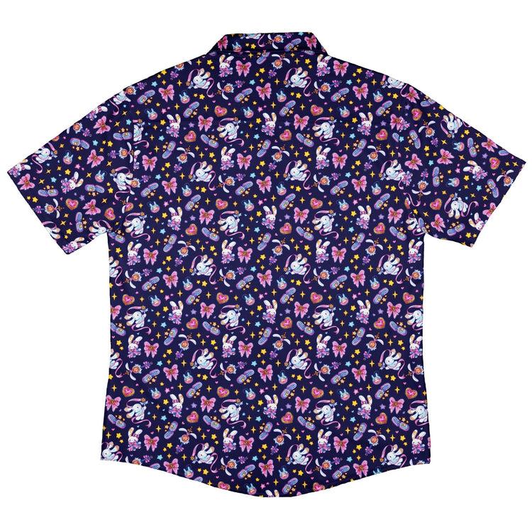 Magical Bunny Evolution Night Button Up Shirt Geek Nerd adult sizing animal patterns anime