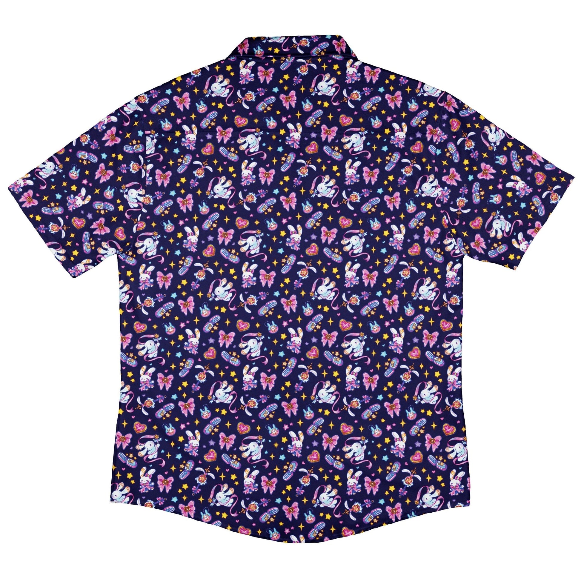 Magical Bunny Evolution Night Button Up Shirt Geek Nerd adult sizing animal patterns anime