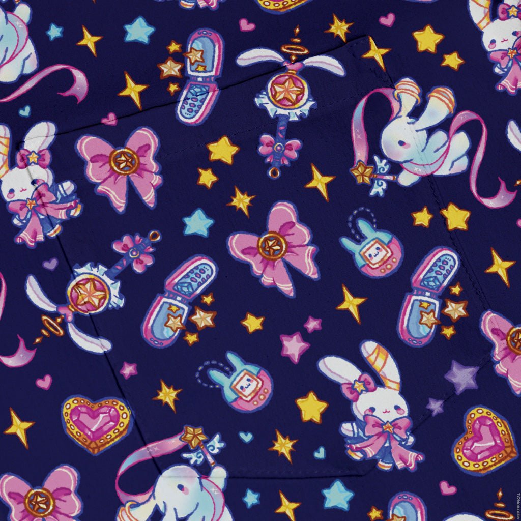 Magical Bunny Evolution Night Button Up Shirt Geek Nerd adult sizing animal patterns anime