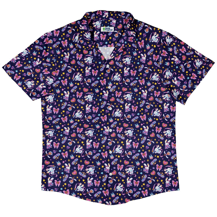 Magical Bunny Evolution Night Button Up Shirt Geek Nerd adult sizing animal patterns anime
