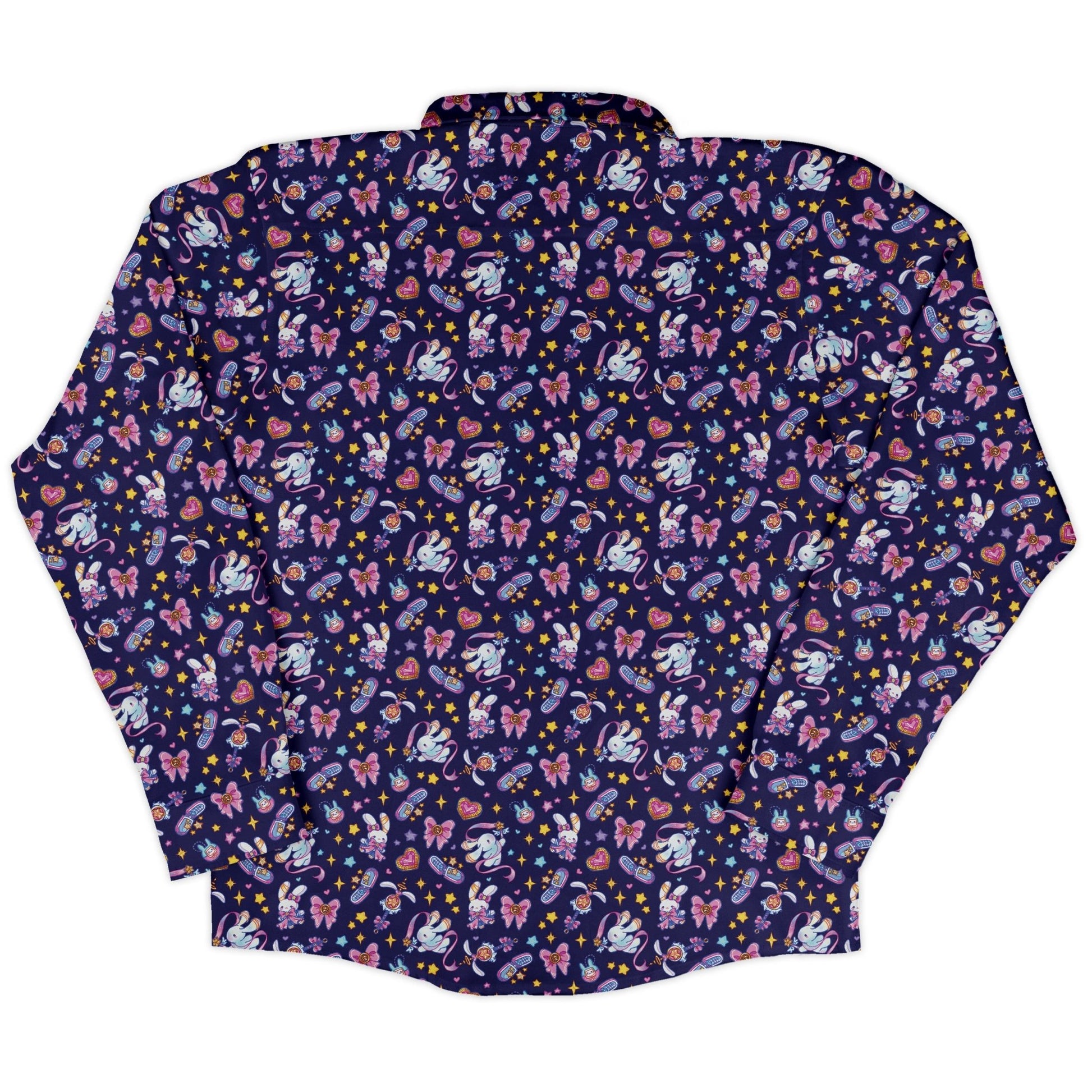 Magical Bunny Evolution Night Long Sleeve Button Up Shirt Geek Nerd adult sizing animal patterns anime