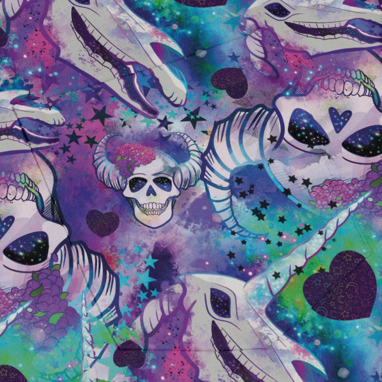 Magical Skulls Long Sleeve Button Up Shirt Geek Nerd adult sizing Designed by Rose Khan Fantasy Prints