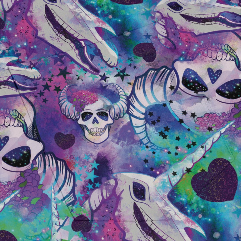 Magical Skulls Long Sleeve Button Up Shirt Geek Nerd adult sizing Designed by Rose Khan Fantasy Prints