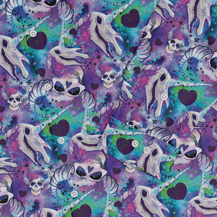 Magical Skulls Long Sleeve Button Up Shirt Geek Nerd adult sizing Designed by Rose Khan Fantasy Prints
