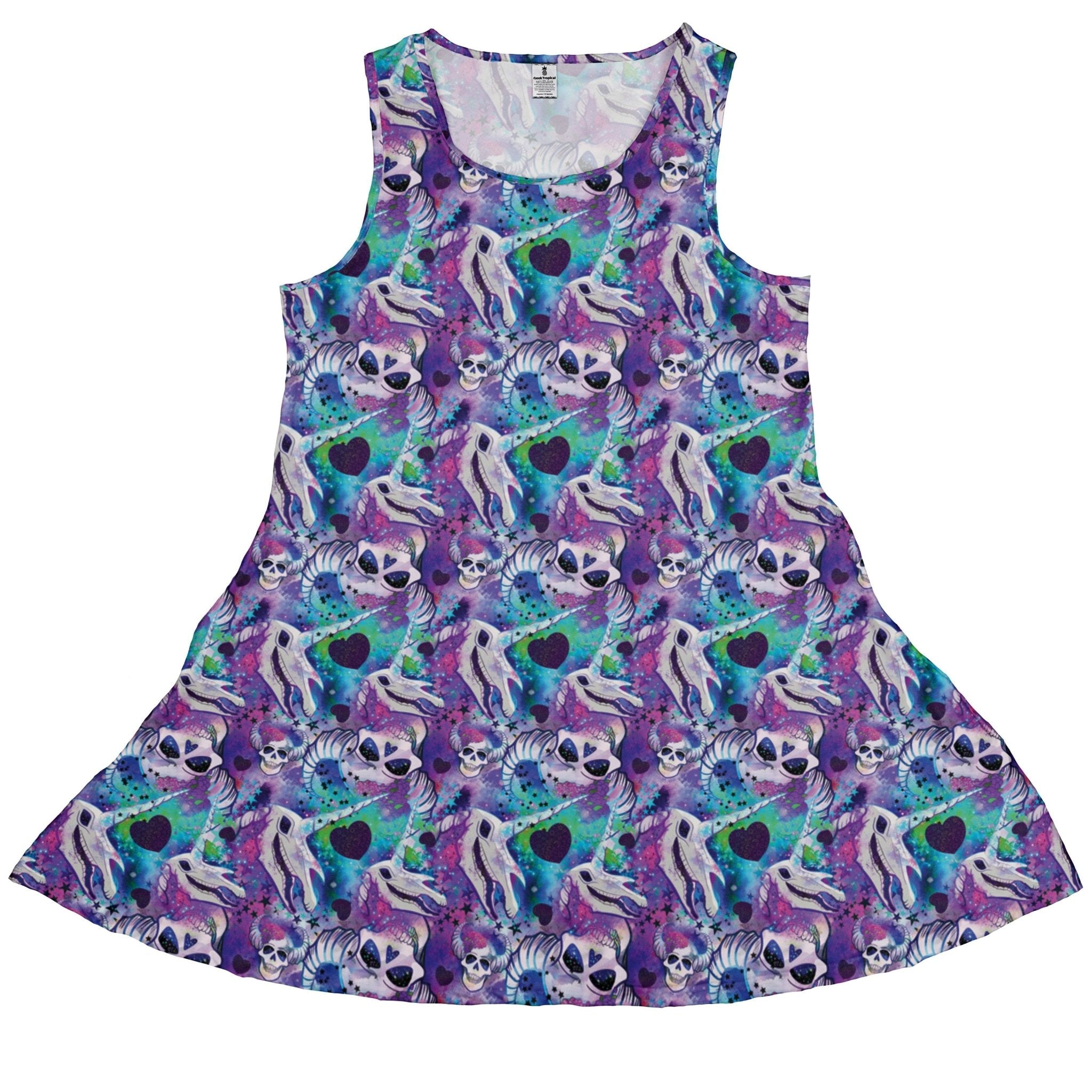 Magical Skulls Dress Geek Nerd Designed by Rose Khan Fantasy Prints lx - C