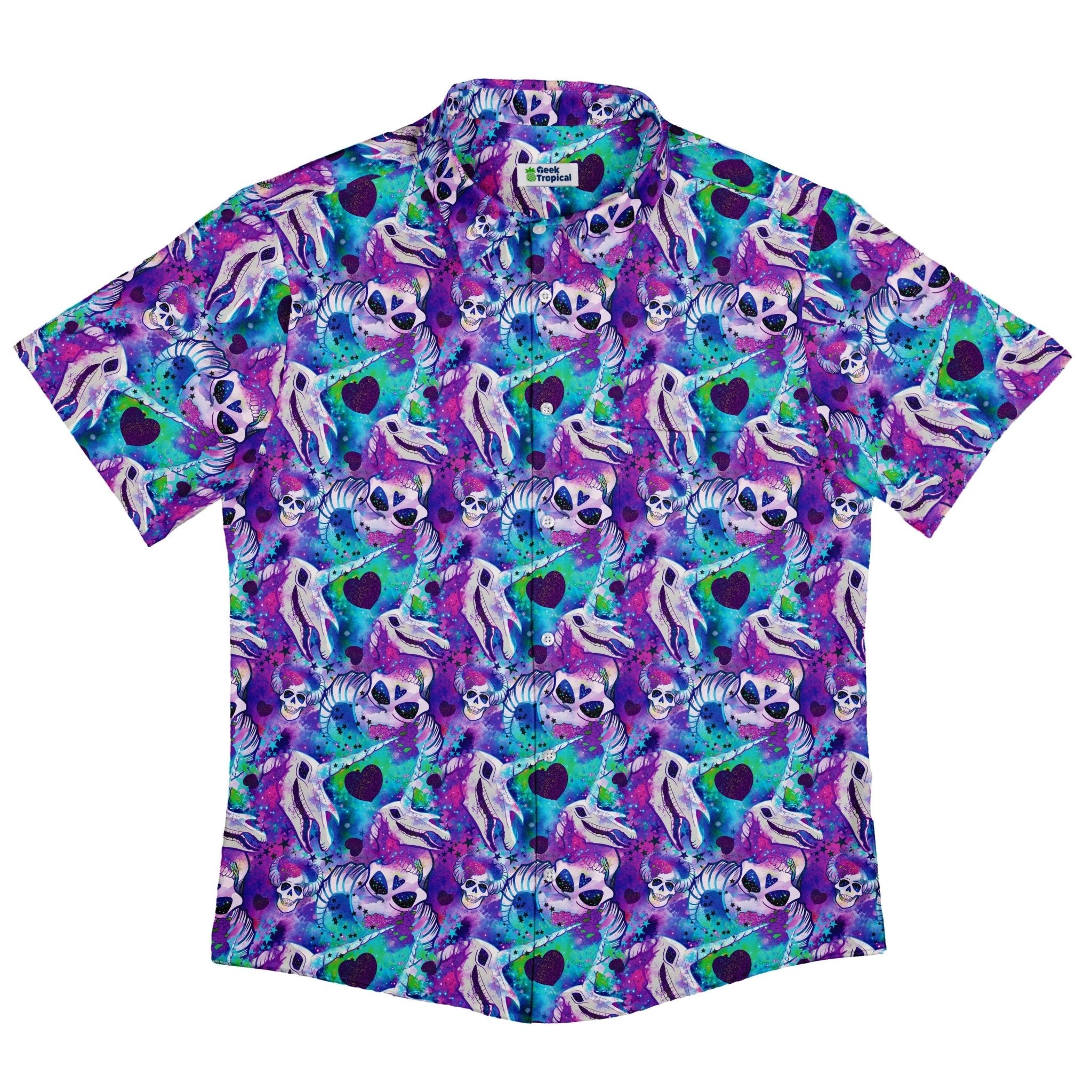 Magical Skulls Button Up Shirt - adult sizing - Designed by Rose Khan - Fantasy Prints