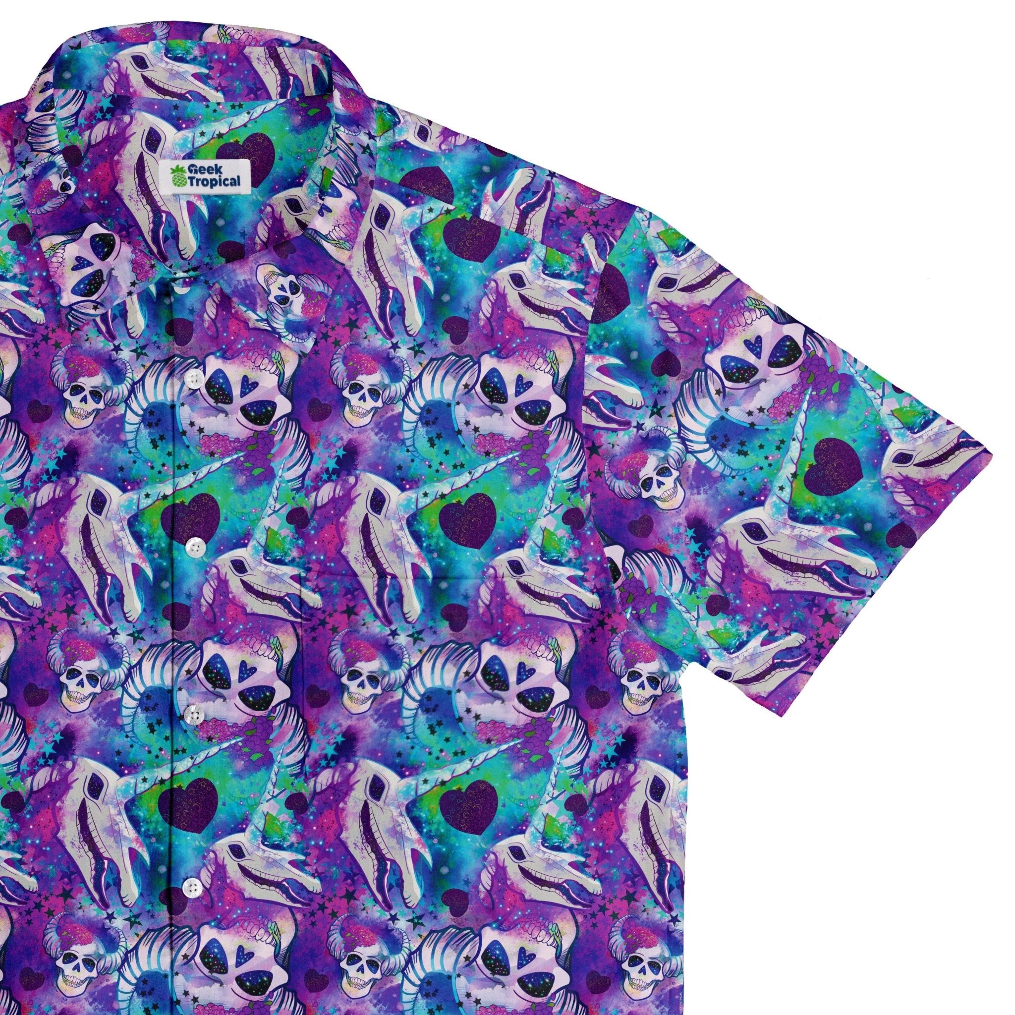 Magical Skulls Button Up Shirt - adult sizing - Designed by Rose Khan - Fantasy Prints