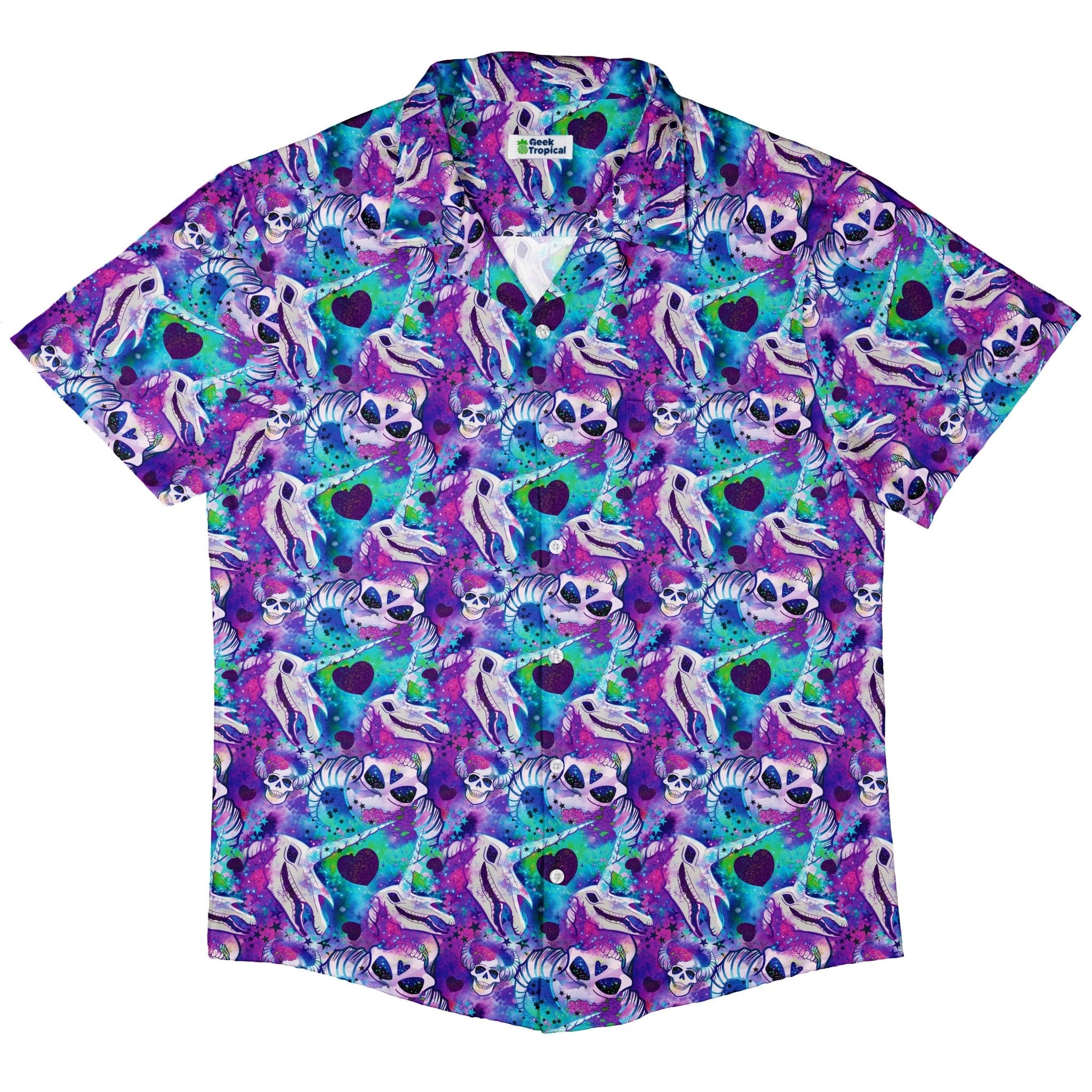 Magical Skulls Button Up Shirt - adult sizing - Designed by Rose Khan - Fantasy Prints