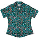 Mahjong Tiles Pond Anime Curvy Button Up Shirt Geek Nerd Anime board game print Designs by Nathan