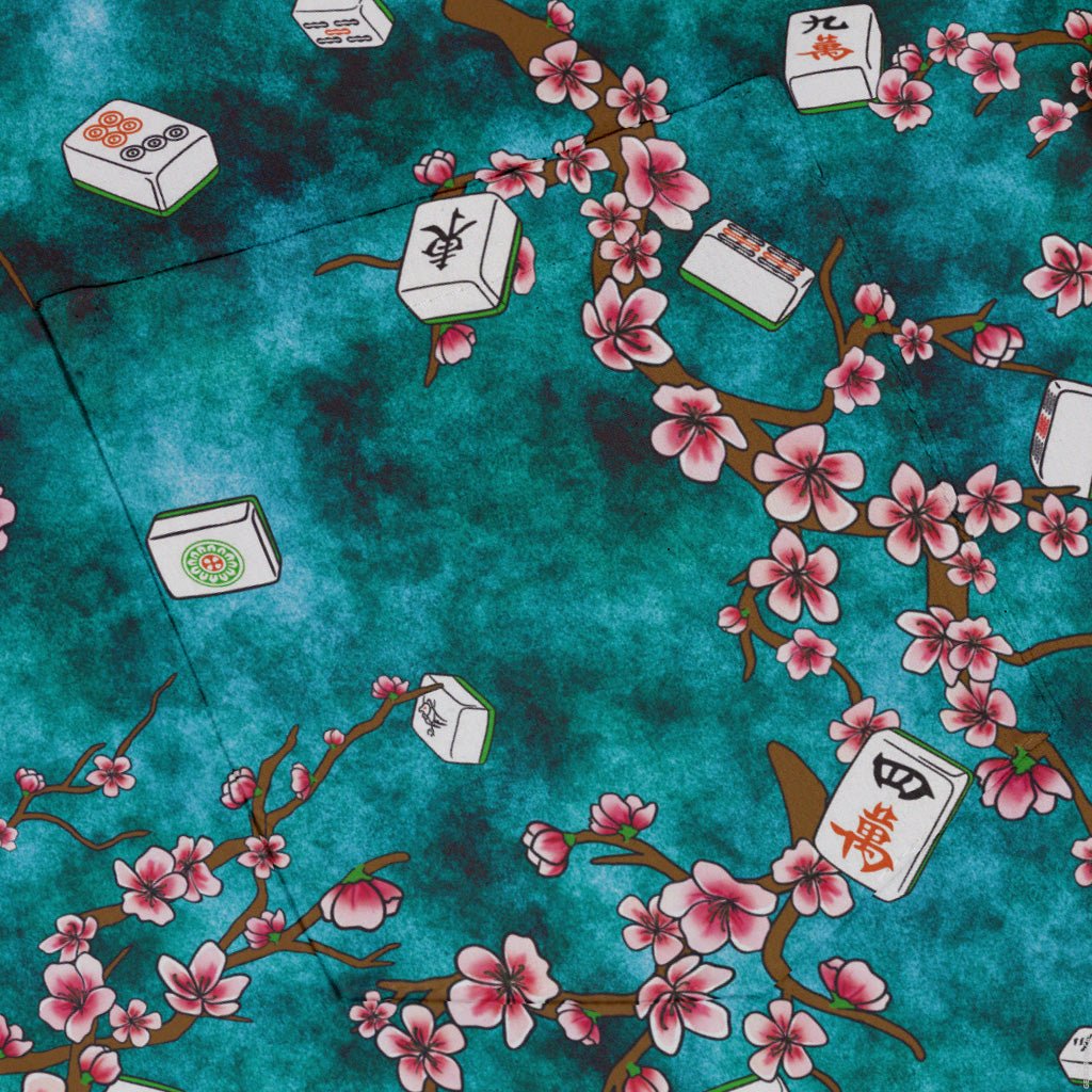 Mahjong B Button Mahjong Tiles Pond Anime Button Up Shirt | Geek Tropical