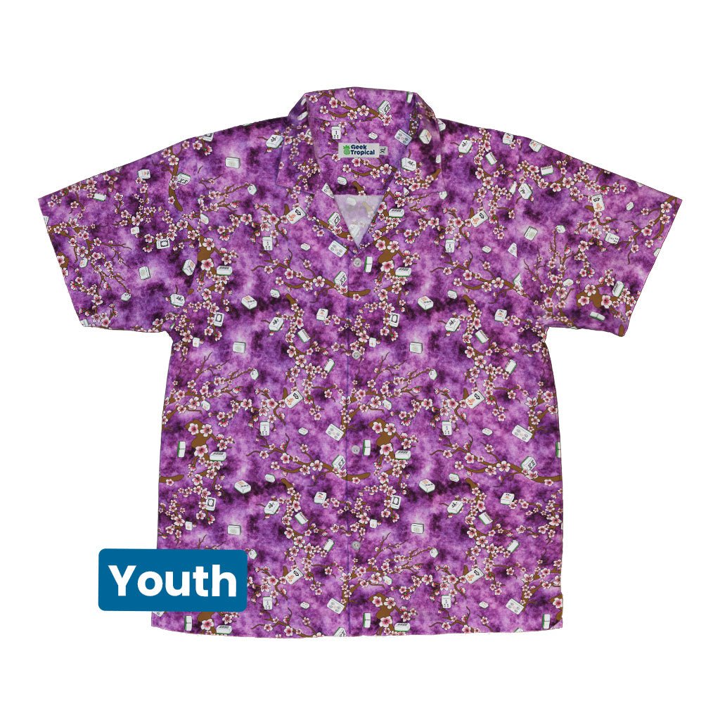 Mahjong Tiles Purple Anime Youth Hawaiian Shirt - Anime - board game print - Designs by Nathan