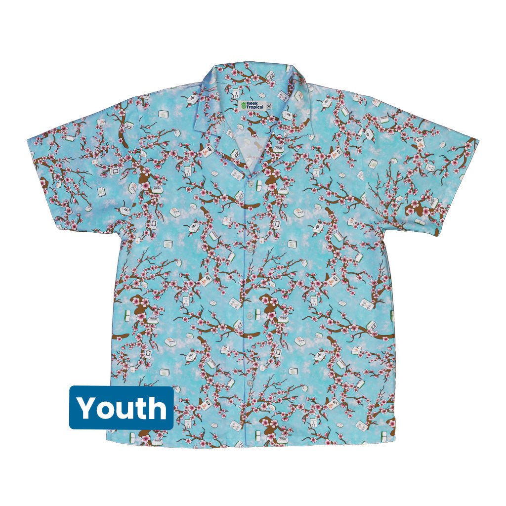 Mahjong Tiles Sunrise Anime Youth Hawaiian Shirt - Anime - board game print - Designs by Nathan