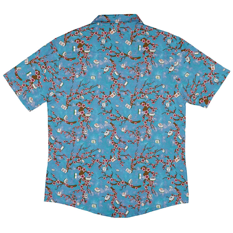Mahjong Tiles Sunrise Anime Button Up Shirt - adult sizing - Anime - board game print