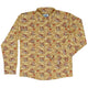 Maneki Cat Gold Long Sleeve Button Up Shirt Geek Nerd adult sizing animal patterns anime