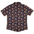 Maneki Cat Navy Button Up Shirt Geek Nerd adult sizing animal patterns anime
