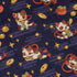 Maneki Cat Navy Button Up Shirt Geek Nerd adult sizing animal patterns anime