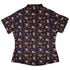 Maneki Cat Navy Curvy Button Up Shirt Geek Nerd animal patterns anime Design by Ardi Tong